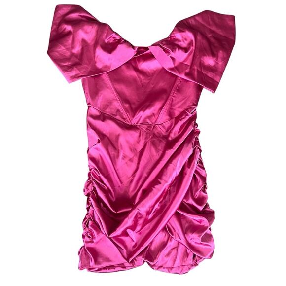 Superdown Women’s Aurora Hot Pink Magenta Off Shoulder Corset Mini Dress Size S - Picture 10 of 11